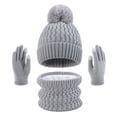 thumbnail image 1 of LIZENG Kids Winter Hat Scarf Gloves Set Children's Warm Knit Lined Pompom Hat for Kids Perfect for Boys and Girls, 1 of 7