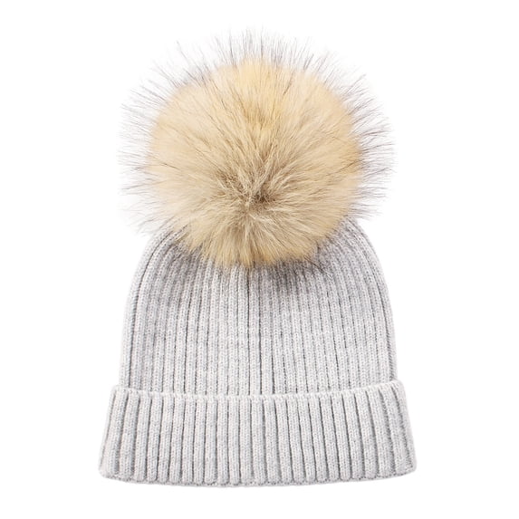 LIZENG Kids Winter Hat Toddler Knitted with Pom Poms for Baby Girls Boys Cute Soft Solid Warm Hats for Cold 8 Hat