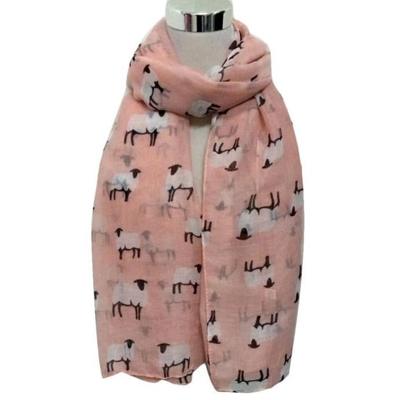 LIZENG Lady Womens Long Cute Sheep Print Scarf Wraps Shawl Soft Scarves PK with Shawls for Headscarf and Neck ﻿for Fashion and Comfort