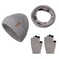 thumbnail image 1 of LIZENG New Winter Thickened Warm Hat Scarf Glove Knitted Three Piece Set with Knit Warm Hat +Long Scarf+Touch Screen Gloves Set Neck Scarves for Women Men, 1 of 1