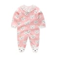 thumbnail image 1 of LIZENG Organic Cotton Solid Unisex Baby Boy Girl Rompers Long Sleeve Cat Print Infants Clothes Outfits for 0 to 12 Months, 1 of 4