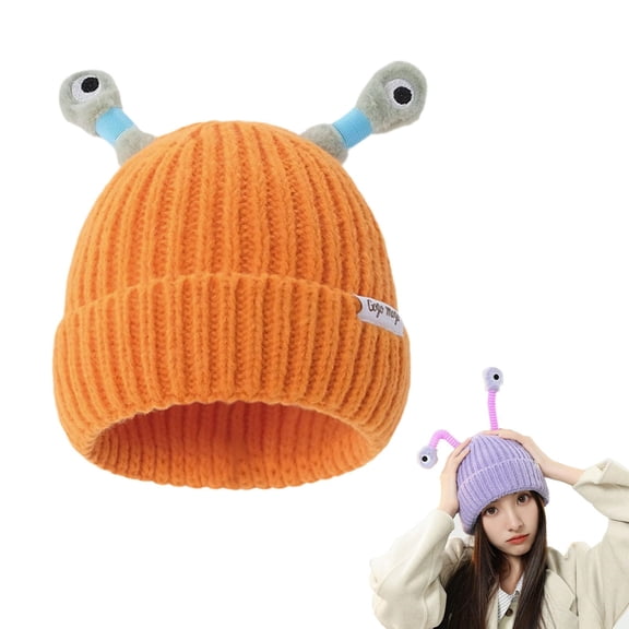 LIZENG Parent-Child Funny Knit Hat with Stretchable Big Design Cute Handmade Beanie for Winter Warm and Soft Nylon Fabric Perfect for Halloween Parties Photoshoots and Daily Wear Ideal
