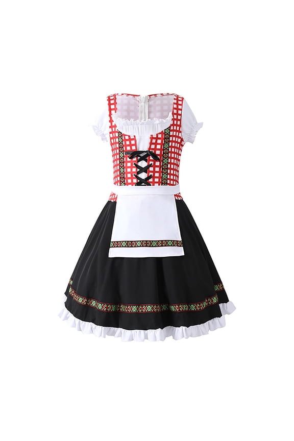Short Sleeve Mesh Princess Flower Girl Dresses Oktoberfest Kid Girls Traditional German Fraulein Bavarian Dirndl Dress Kids Dress for Girl