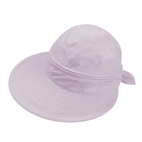 LIZENG Simplicity Womens Sun Hat Visor With Removable Top Protection Wide Brim For Tennis Hollow Hat Summer Beach Hat