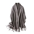 thumbnail image 1 of LIZENG Super Soft Autumn and Winter Thickened Wool Scarf Shawl Dual Use Black Women Wool Shawl Scarf Solid Lightweight Soft Wrap for Fall Winter, 1 of 2