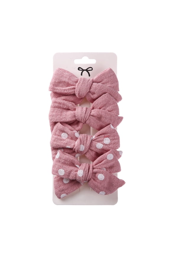 Toddler Hair Accessories Cute Bow Fabric Hairpin Set Baby Girl Hairpin Four Pieces Things for Teen Boys