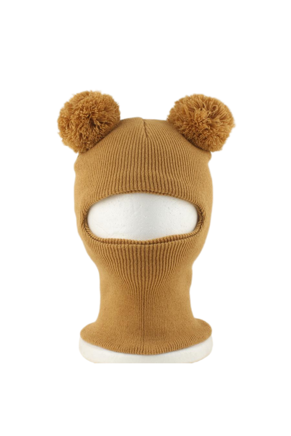 Toddler Hat Cute Baby Scarf Integrated Hat Double Wool Striped Knitted Warm Hat Solid Color Hat Integrated Salvage Hat