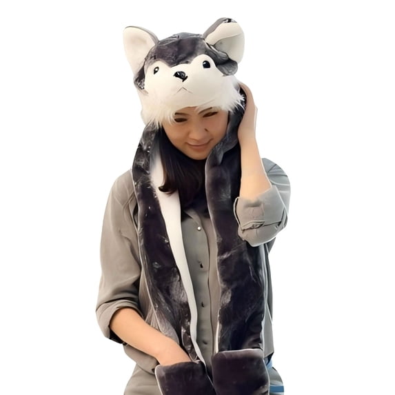 LIZENG Toddler Winter Hat Gloves Scarf Set Outdoor Thickened Warm Baby Hat Animal Hat Kids Hat and Gloves Set Boys
