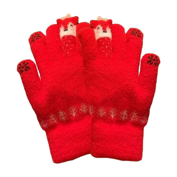 LIZENG Warm Holiday Gloves Christmas Gloves Clearance Warm Winter Gloves for Men and Women Knitted Touchscreen Compatible Christmas Gloves with Soft Fleece Lining for Cold Weather