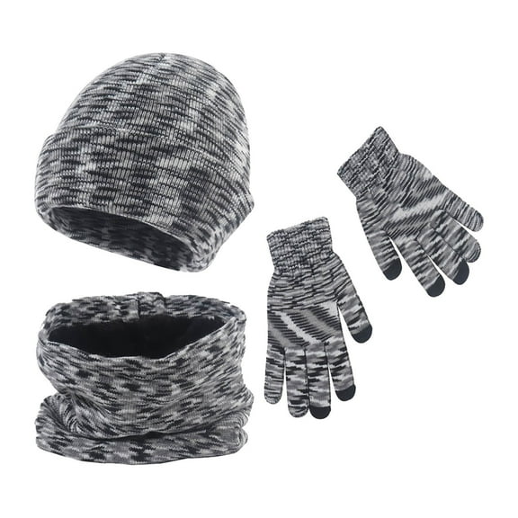 LIZENG Winter Hats Scarf and Screen Gloves Set for Men and Women Warm Knit Cap 3 Pieces Set with Knit Warm Hat  Long Scarf Touch Screen Gloves Set Neck Scarves for Women Men