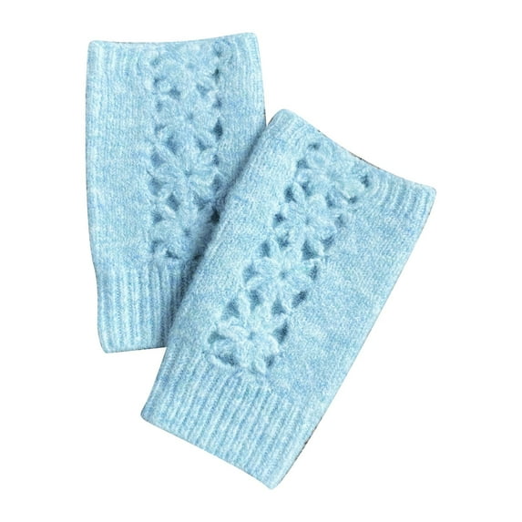 LIZENG Winter New Ladies Fingerless Knitted Warm Solid Color Wool Blend Warm Half Half Finger Wool Gloves with Thumb Hole Gloves Mittens for Typing Driving