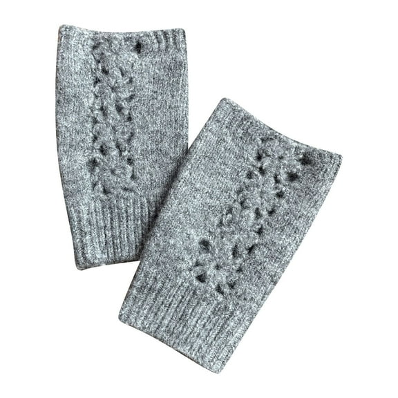 LIZENG Winter New Ladies Fingerless Knitted Warm Solid Color Wool Blend Warm Half Half Finger Wool Gloves with Thumb Hole Gloves Mittens for Typing Driving