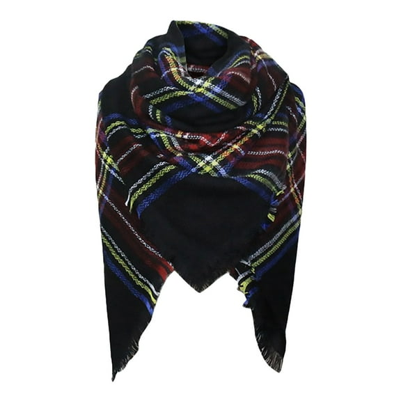 LIZENG Women'S Winter Colorful Plaid Warm Soft Scarf Shawl Imitation Scarf with Shawls for Headscarf and Neck ﻿for Fashion and Comfort
