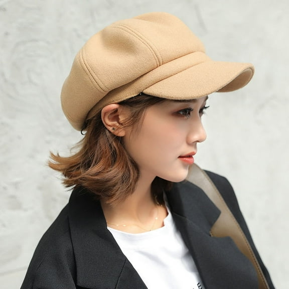 LIZENG Women's Solid Color Wool Beret Hat Classic Painter Style Dome Design Warm and Fashionable Cap Ideal for Autumn and Winter Soft Stretchy Fabric for Comfort One Size Most Gift