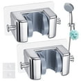 thumbnail image 1 of LIZEVINC Shower Head Holder 2 Pack, No Drill Adhesive Mount with Dual Hooks, Adjustable Angle Wall Bracket for Bathroom, RV & Rental, 1 of 9