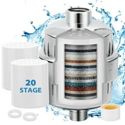 LIZEVINC 20-Stage Shower Filter, Shower Filter for Hard Water, Universal Fit, Reduces Impurities, Improves Skin & Hair