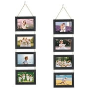 LIZEVINC 4x6 Hanging Picture Frames Set of 2,8 Openings Photo Collage Frame for Wall Decor,Black