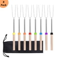 thumbnail image 1 of LIZEVINC 8 Pcs Marshmallow Roasting Sticks 32 inch Extendable Stainless Steel Smores Sticks Kit for Fire Pit,Barbecue Forks Hot Dog Fork Campfire Cooking Outdoor Accessories, 1 of 7