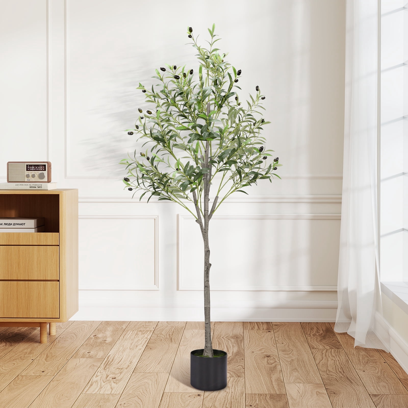 LIZEVINC Artificial Olive Tree 5ft Faux Olive Plant Indoor,Artificial ...
