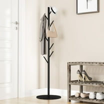 LIZEVINC Coat Rack, Adjustable Size coat Tree with 7 Hooks, Freestanding Tree Stand, Easy Assembly for Entryway, Bedroom, Hallway, or Office, Space-Saving Design for Coats, Hats & Bags