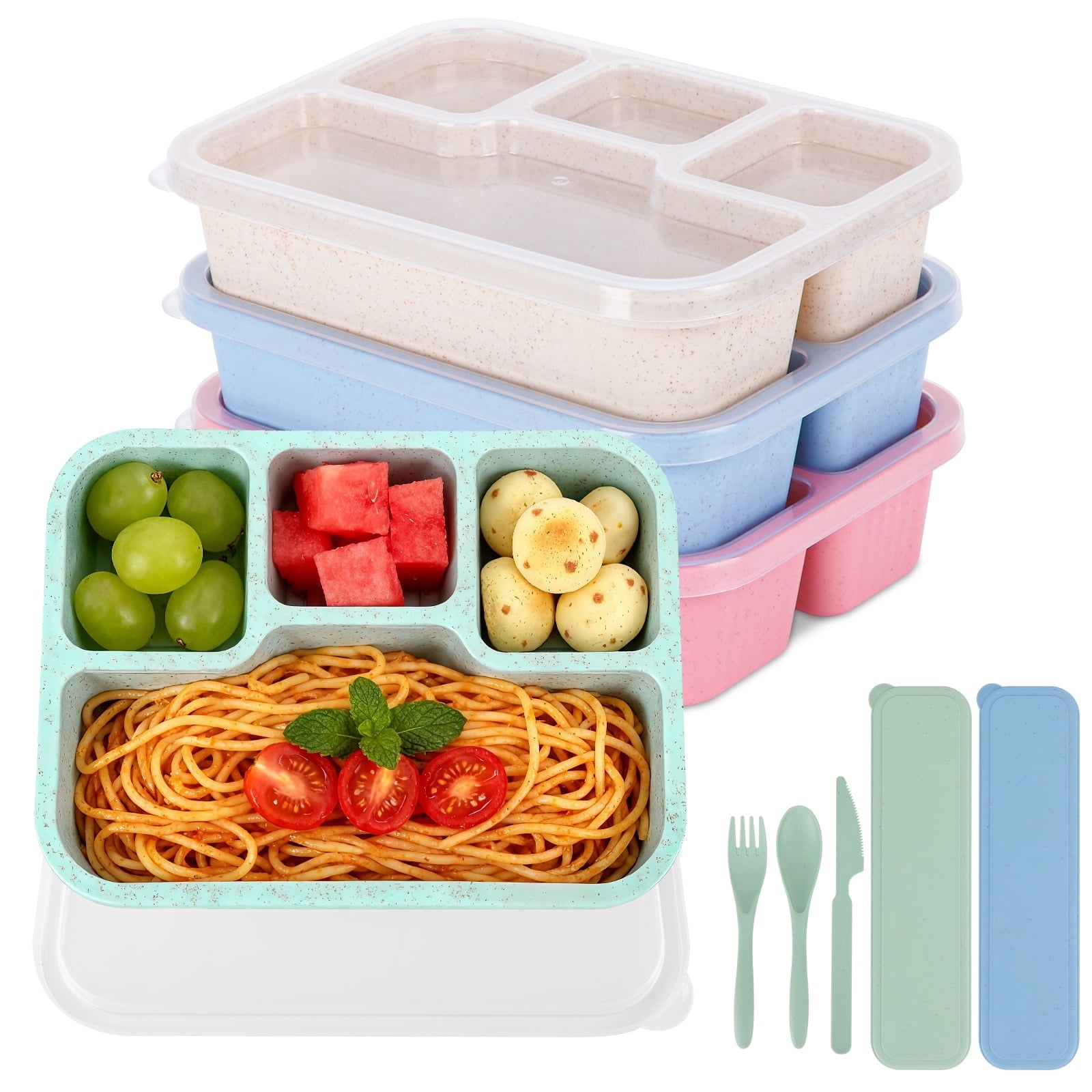 LIZEVINC, Home Bento Box Containers, Pack of 4, Multicolor - Walmart.com