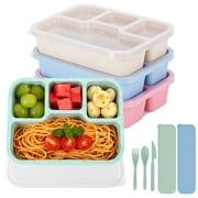 LIZEVINC Home Bento Box Containers, Pack Bento Box Containers with Lids, Stackable & Reusable Food Storage, Includes 2 Sets of Utensils, Transparent Lids, Microwave Safe