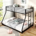 thumbnail image 1 of LIZEVINC Twin over Full Bunk Bed, Sturdy Metal Bunk Bed Frame with Ladder & Guardrails, Low Profile Design for Easy Climbing, Easy Assembly, Space Saving for Shared and Guest Bedrooms, Black, 1 of 13