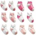LIZEY 12 or 24 Pairs Baby Toddler Socks with Grips AntiSlip NonSkid