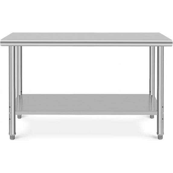 LIZHOUMIL Commercial Stainless Steel Work Table, NSF Certified, Adjustable Storage