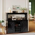 thumbnail image 1 of LIZHOUMIL Farmhouse Coffee Bar Cabinet 55" with Power Outlet, LED Light, MDF, Multi-Color, 1 of 9