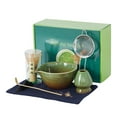thumbnail image 1 of LIZHOUMIL Matcha Whisk Set 7-Piece, Ceramic Bowl, Bamboo Tools, Green Glaze Design, 1 of 7