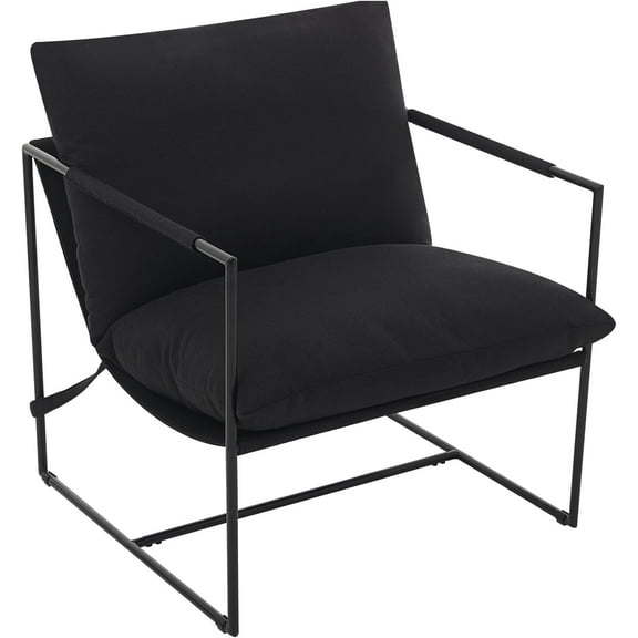 LIZHOUMIL Modern Sling Chair, Metal Frame, Shredded Foam, Linen/Corduroy (4 Colors)