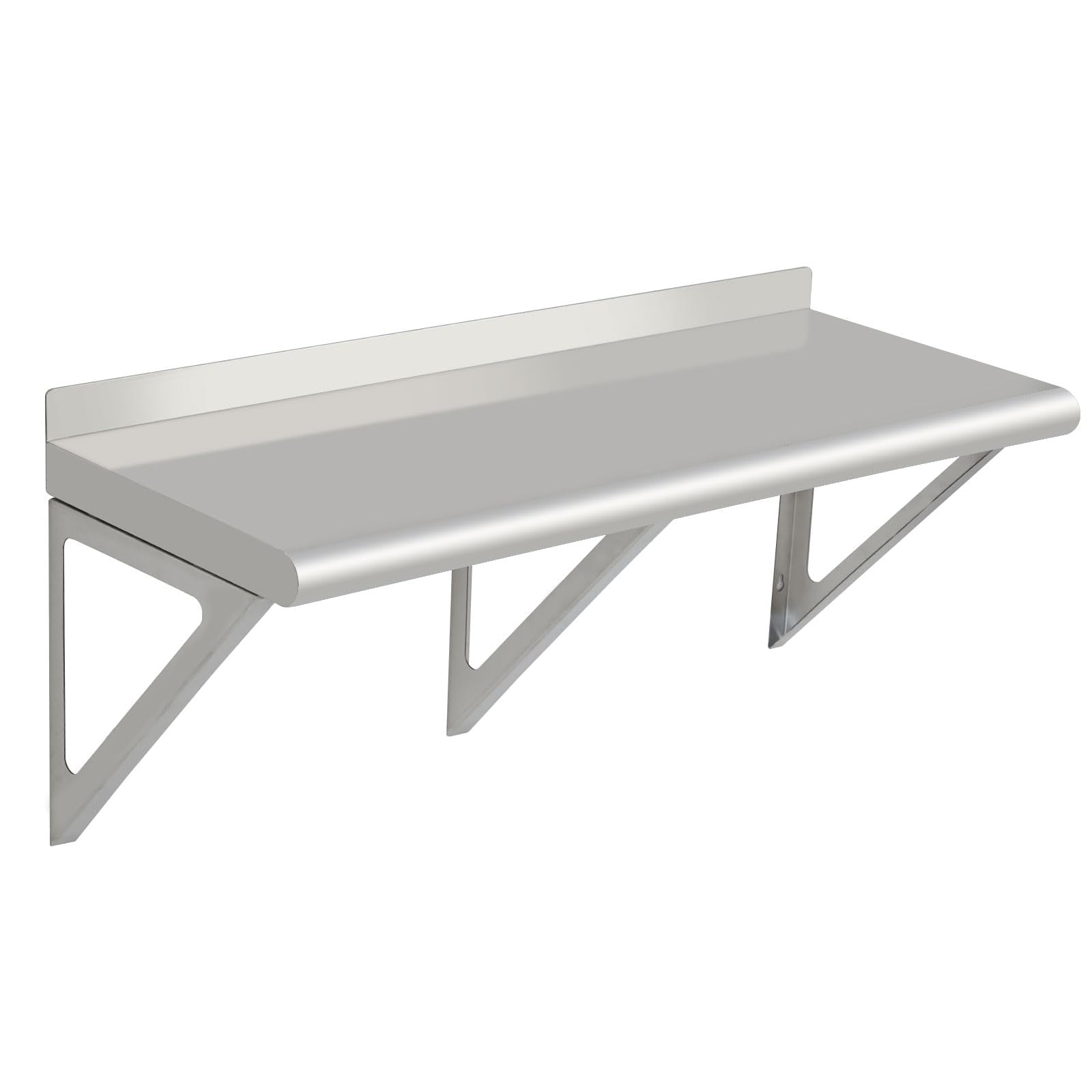 LIZHOUMIL NSF Stainless Steel Wall Shelf Commercial w/ Backsplash+Brackets for Kitchen/Garage