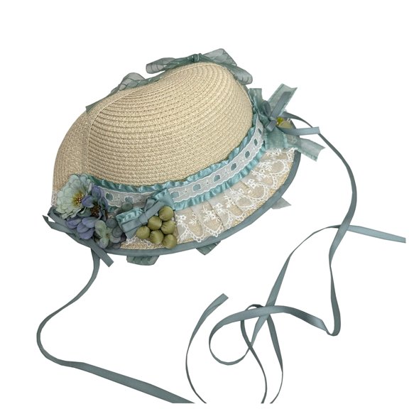 LIZONGZ Sun Hat Victorian Hat Girls Women Tea Party Straw Hats Small Hat