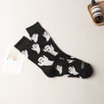 thumbnail image 1 of LIZUOJUN Under $2 Crew Socks Calf Socks Halloween Stockings Cartoon Pattern Elastic Socks Casual Breathable Moisture Wicking Cotton Elastic Cuff For Fall Winter Warm Home, B,One Size, 1 of 7
