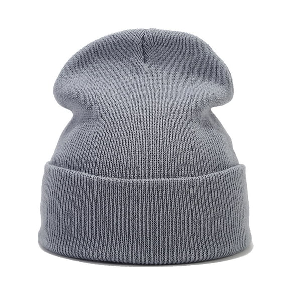 LIZUOJUN Under $3 Beanie Winter Hat For Men Women Solid Color Cuffed Knit Slouchy Cap Soft Stretch Casual Cold Hat Length 18cm For Spring Autumn Winter Daily Street Wear Grey