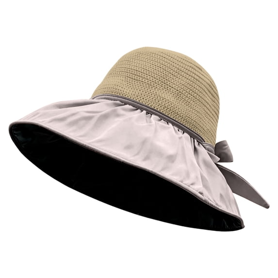 LIZUOJUN Under $3 Bucket Hat Sun Hats For Women Foldable Mesh Wide Brim Sun Protection Fisherman Hat Comfort For Beach, Hiking, Gardening, Camping Beige,One Size