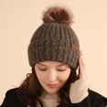 thumbnail image 1 of LIZUOJUN Under $3 Winter Beanie Hats for Men and Women Knit Pom Pom Fleece Lined Warm Skull Cap with Ear Flap Windproof Cold Weather Outdoor Sports One Size B, 1 of 5
