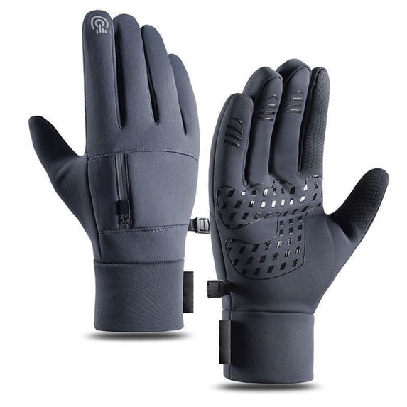 LIZUOJUN Under $3 Winter Gloves Cycling Gloves Touchscreen Gloves Men Outdoor Riding Windproof Warm Anti-Slip Fleece Lined Soft Stretchy Sports Work Cold Weather Grey,M