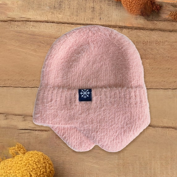 LIZUOJUN Under $4 Beanie Winter Hat For Men Women Solid Color Knitted Ear Warmer Hat Stretchy Breathable Windproof Thermal Headwear For Cycling Ski Outdoor Casual Winter Use Pink