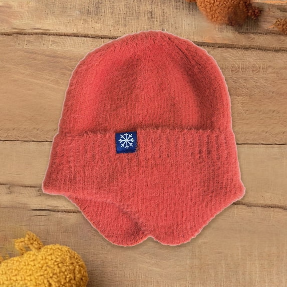 LIZUOJUN Under $4 Beanie Winter Hat For Men Women Solid Color Knitted Ear Warmer Hat Stretchy Breathable Windproof Thermal Headwear For Cycling Ski Outdoor Casual Winter Use Red