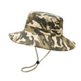 thumbnail image 1 of LIZUOJUN Under $4 Bucket Hat Sun Hat Camouflage Wide Brim With Adjustable Strap Sun Protection Fisherman Hat Boonie Hat For Fishing Hiking Garden Safari Beach Khaki,One Size, 1 of 2