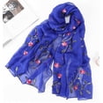 thumbnail image 1 of LIZUOJUN Under $4 Long Scarf Floral Embroidery Chiffon Lightweight Shawls And Sun Protection Wraps Muslim Scarf Neck Wrap Summer Beach Cover Up For Neck Hair Belt Accessory White,One Size, 1 of 2