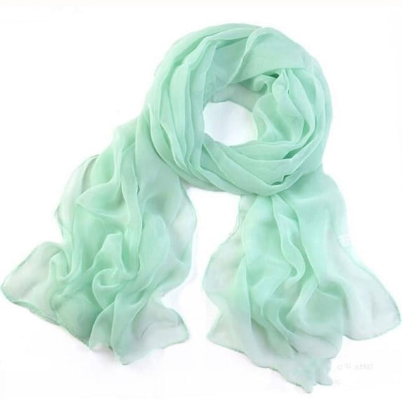 LIZUOJUN Under $4 Long Scarf Thin Scarves Chiffon Scarf Lightweight Soft Shawls And Sun Protection Wraps Neck Wrap Street Casual Travel Trip Mint Green,One Size