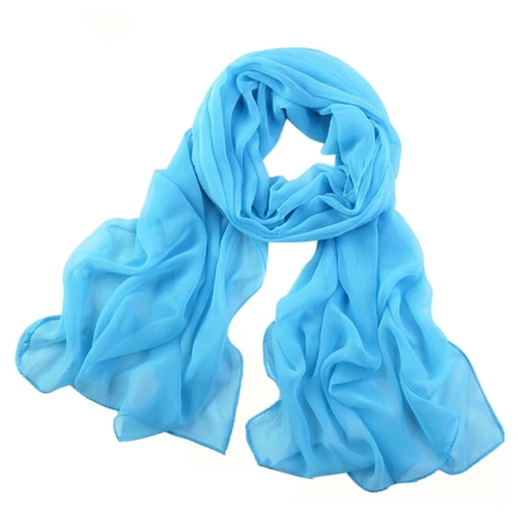 LIZUOJUN Under $4 Long Scarf Thin Scarves Chiffon Scarf Lightweight Soft Shawls And Sun Protection Wraps Neck Wrap Street Casual Travel Trip Sky Blue,One Size