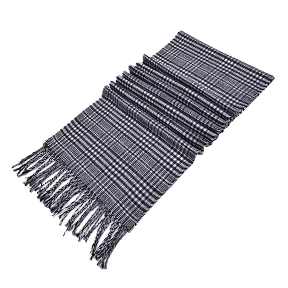 LIZUOJUN Under $4 Long Scarf Unisex Classic Plaid With Long Tassel Shawls And Fall Shawl Warm Wool Feel Winter Scarf Thermal Neck Wrap For Cold Weather BK1,One Size