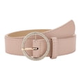 thumbnail image 1 of LIZUOJUN Under $4 Women Wide Elastic Waist Belt With Alloy Pin Rhinestone Round Buckle Everyday And Outdoor Wear Vintage Retro Casual Elegant Stretch Skinny Thin, Pink, 1 of 3