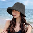 thumbnail image 1 of LIZUOJUN Under $5 Bucket Cloche Hat For Women Short Wide Brim Solid Linen Blend Sun Hat Summer Outdoor Travel Street Photography Daily Casual Cap, Grey,M, 1 of 4