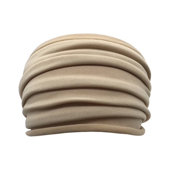 LIZUOJUN Under $5 Wide Ruched Headbands for Women Solid Color Head Hoop Soft Fabric Wide Brim Headbands Simple Sweet Elastic Hair Bands Daily Fashion Hair Accessories, Beige