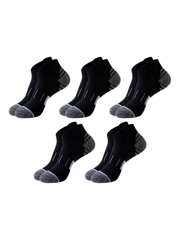 Under $6 No Show Socks for Women 5 Pairs Cotton Athletic Socks Cushioned Sole Casual Socks Moisture Wicking Non Slip Socks Must Haves for Women Cushioned Sole Support, One Size